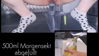 500ml Morgensekt abgefüllt