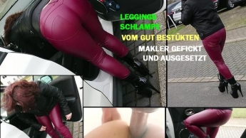 AUF WOHNUNGSSUCHE – LEGGINGS SCHLAMPE vom gut bestückten Makler gefickt, vollgewixt und ausgesetzt