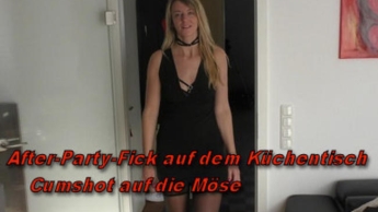 After-Party-Fick auf dem Küchentisch – Cumshot auf die Möse