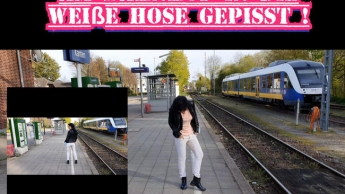 Am Bahnhof in die weiße Hose gepisst ????