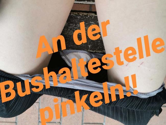 An der Bushaltestelle pinkeln!!