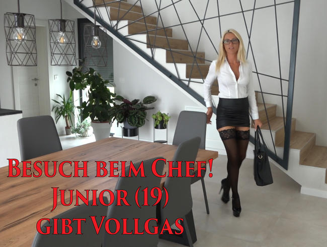 Besuch beim Chef | Junior (19) gibt VOLLGAS! XXXL Spermafresse!