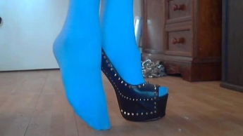 Blaue blickdichte Strumpfhose