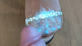 BlueNailsSexyHeelsJob3-Cumshot