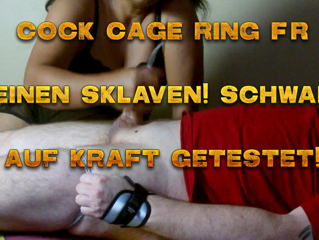 Cock Cage Ring für meinen Sklaven! Schwanz auf Kraft getestet!