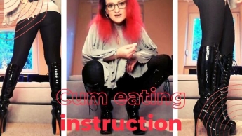 Cum eating instruction mit Countown