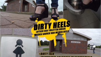 DIRTY HEELS! RASTPLATZ TOILETTENSCHÜSSEL DRECK  MUSS WIEDER RUNTER VON MEINEN HIGH HEELS!