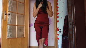 Dame nass das Kleid