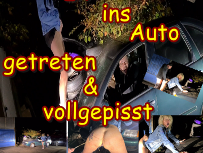 Dem Ex ins Auto getreten & vollgepisst