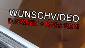 Duschen + Rasur meiner schönen Muschi