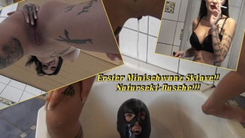 Erster Minischwanz Sklave!! Natursekt-Dusche!!