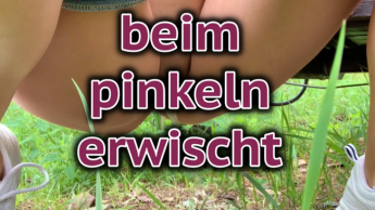 Erwischt beim pinkeln im fremden Garten