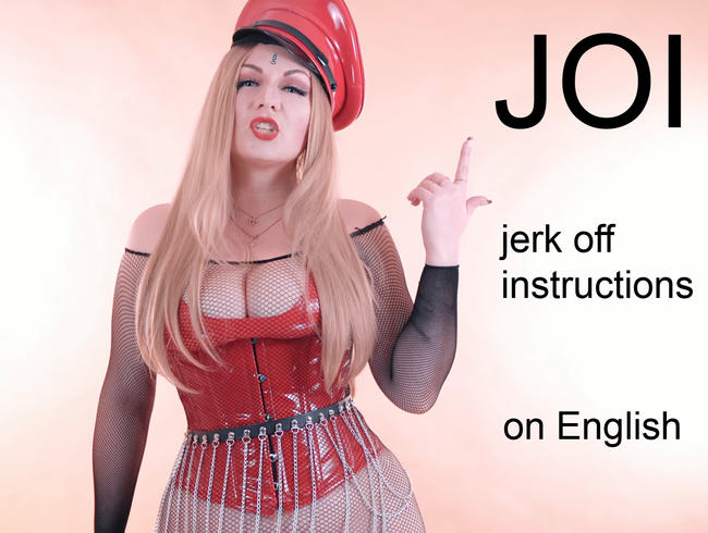 FemDom JOI from curvy beautiful Mistress in PVC on English