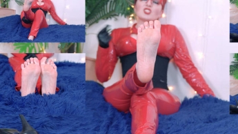 FemDom POV: SPH (Small Penis Humiliation) + CEI (Cum Eating Instructions) + Foot Fetish + PVC Cloth