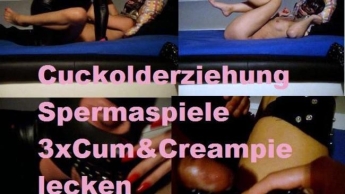 Femdom Spermaspiele 3x Cum Creampie lecken