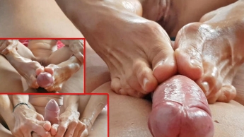 Footjob-Userdate – sanfte Schwanzmassage