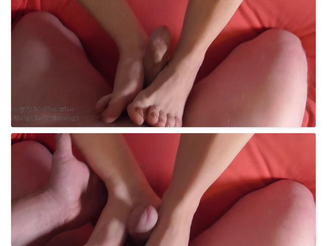 Footjob bis zum Einsauen