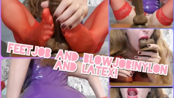 Footjob und Blowjob!!Nylon und Latex!!USER VIDEO!!