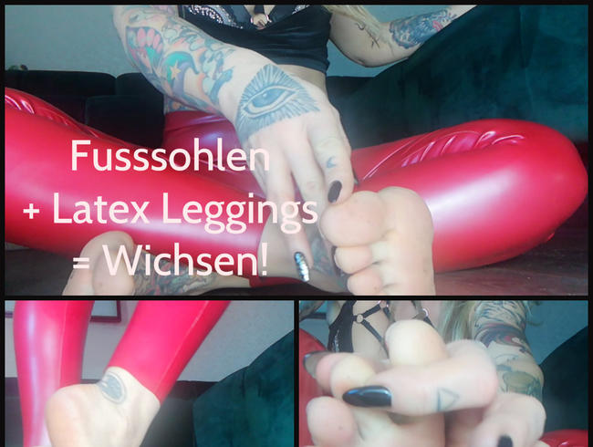 Fuß + Latex Leggings = Wichsen!