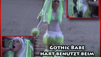 Gothic Babe hart benutzt beim Usertreff!