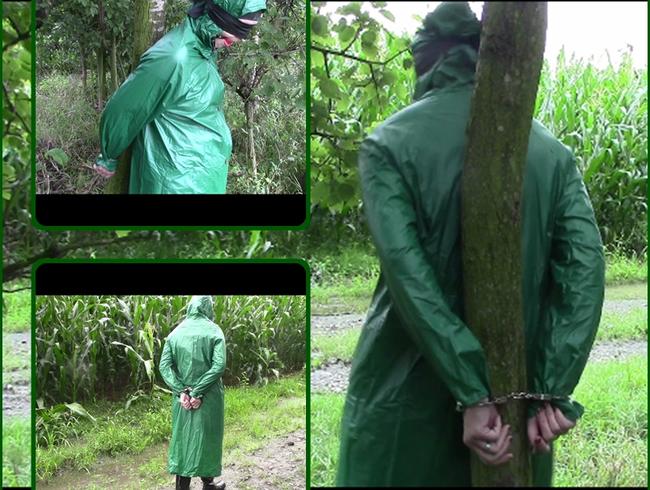 Handcuffed in a green cape