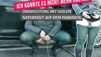 Ich konnte es NICHT MEHR HALTEN! Überflutung mit geilem Natursekt auf dem Parkdeck