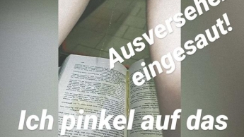 Ich pinkel auf Bücher und saue mich ein!