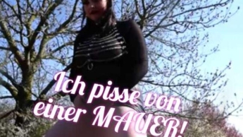 Ich pisse von einer Mauer!