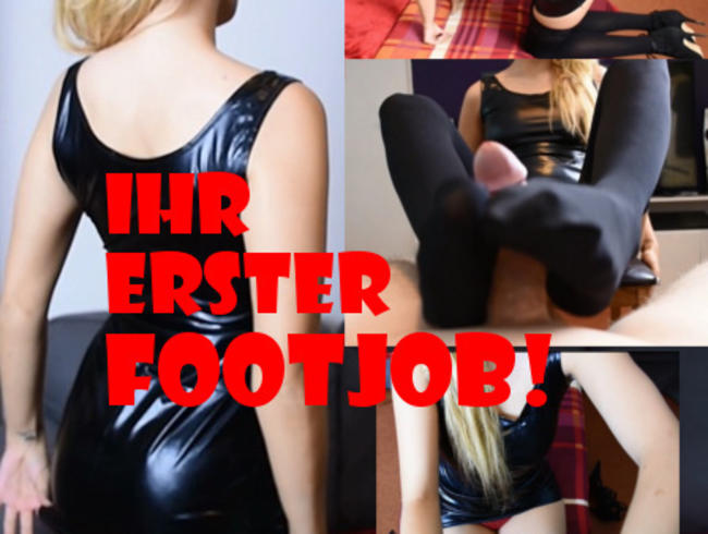 Ihr erster Footjob im Minilackkleid! 1.Teil