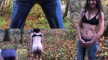 Im Wald in Höschen und Jeans gepisst (Userwunsch)