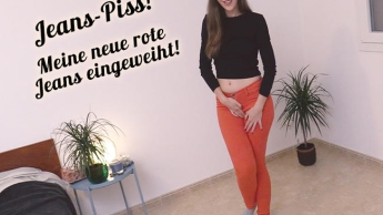 JEANSPISS – Meine neue rote Jeans eingeweiht!