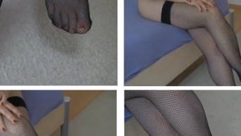 KLASSIKER I FETISCH Ich zeige dir meine roten Nägel auf und in meinen schwarzen Nylons