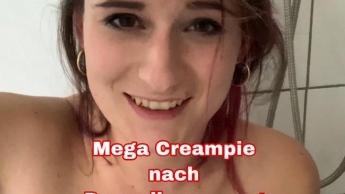 Krasser Creampie nach Doppelbesamung