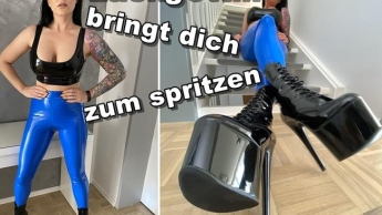 Lackgöttin bringt dich zum spritzen