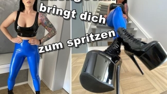 Lackgöttin bringt dich zum spritzen