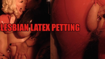 Lesbian Latex Fetish Petting and Sexual Pleasure in the Bathroom