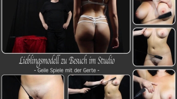 Lieblingsmodell zu Besuch im Studio – Geile Spiele mit der Gerte –