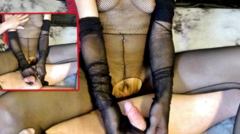 Lingam-Special in FSH – Handjob mit Nylon-Handschuhen