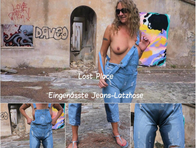 Lost Place: Eingenässte Jeans-Latzhose