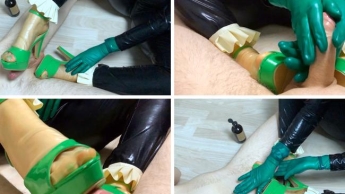 Mach meine Latex Füße so richtig nass!