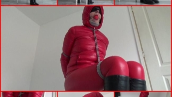 Mein Amateur-Bondage, 17. März 2022: Rot glänzende Jacke