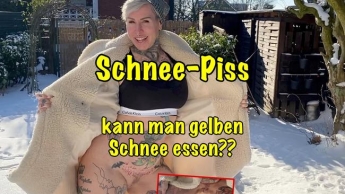 Mein erster Schnee-Piss!!Kann man gelben Schnee essen?