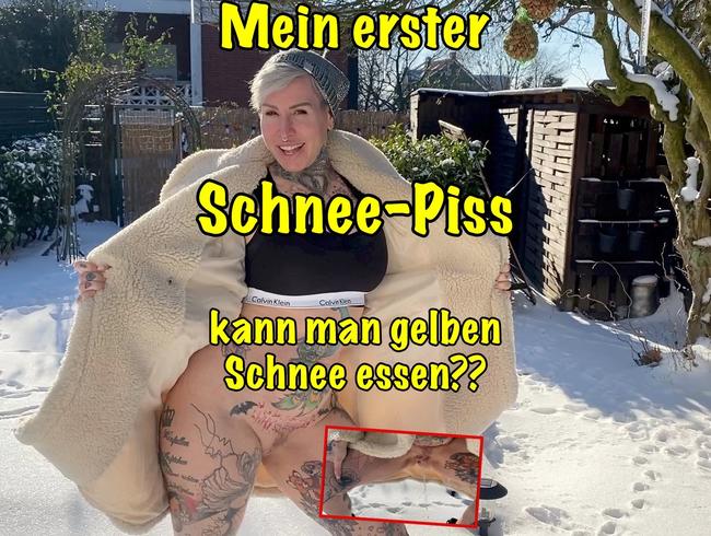 Mein erster Schnee-Piss!!Kann man gelben Schnee essen?