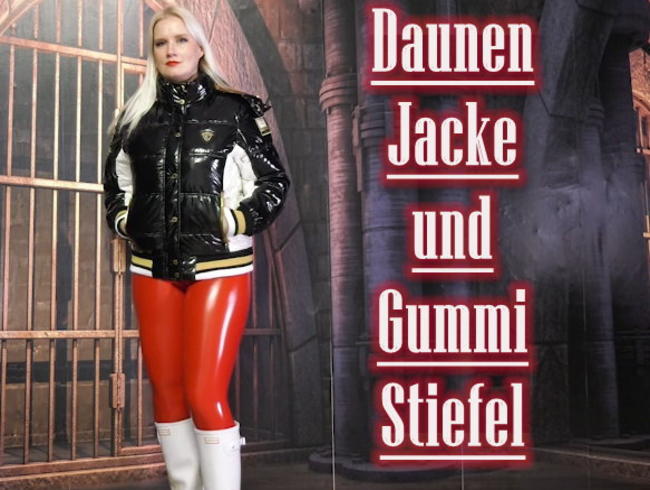 Meine neue Daunenjacke und Gummistiefel