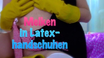 Melken in Latexhandschuhen