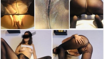 NYLON ohne Höschen mit MUSCHICREME und ORGASMUSSAFT eingesaut – sehr erotisch