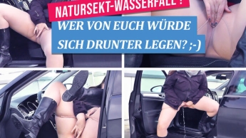 Natursekt-Wasserfall aus meiner Muschi! Heftiger Druck –  wer von Euch würde sich da drunter legen?!