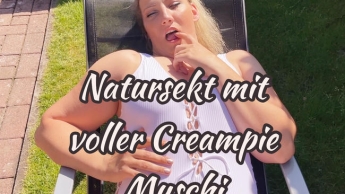 Natursekt mit voller Creampie Muschi