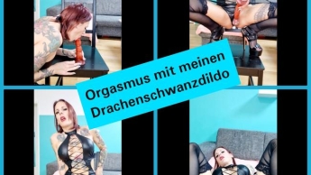 Orgasmus mit meinen Drachenschwanzdildo