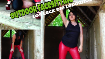 Outdoor Facesitting- Los leck die Lederhose